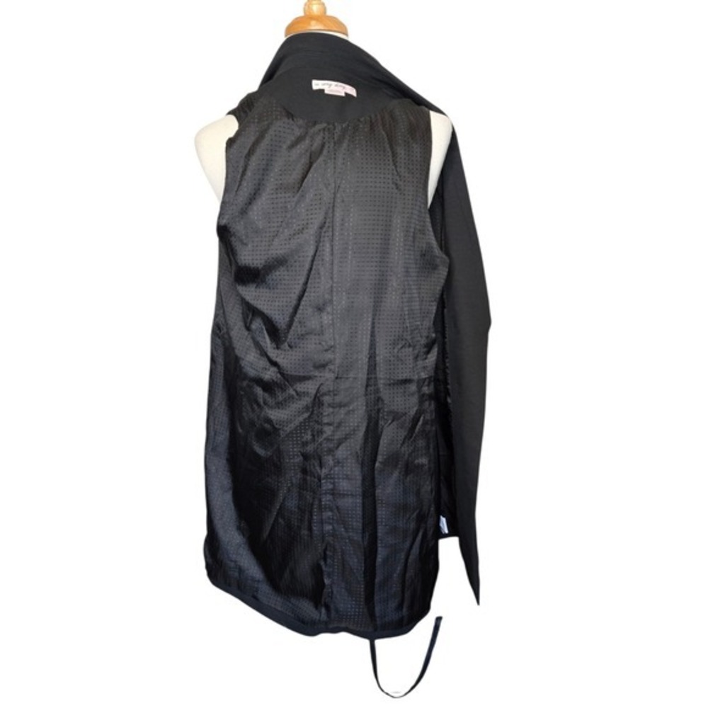 Black Longline Sleeveless Blazer Vest Double Breasted 16 Minimalist Workwear - Picture 5 of 7